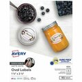 Avery Dennison Avery, WHITE DISSOLVABLE LABELS W/ SURE FEED, 1 1/2 X 2 1/2, OVAL, WHITE, 90PK 4223